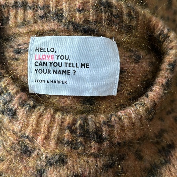 LEON & HARPER Leopard Mohair and Merino Matte Sweater - Picture 6 of 11